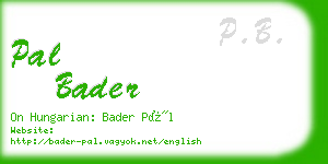 pal bader business card